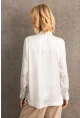 Kadın Beyaz Önü Pencereli Saten Gömlek ZER419