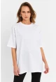 Kadın Beyaz Taşlı Salaş T-Shirt MTF0002