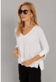 Kadın Beyaz V Yaka T-Shirt LPP1267
