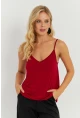 Kadın Bordo Askılı Bluz AYD269