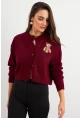 Kadın Bordo Ayıcıklı Hırka TEM99