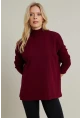 Kadın Bordo Salaş Triko Bluz YV289