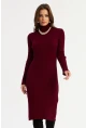 Kadın Bordo Triko Midi Elbise MYV100