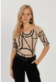Kadın Camel Desenli Bluz AYD295