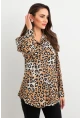 Kadın Camel-Siyah Leopar Desenli Gömlek MASF227