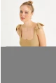 Kadın Camel Triko Bluz YV236