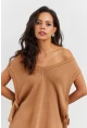 Kadın Camel Triko Süveter YV103
