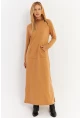 Kadın Camel Yakası Fermuarlı Maxi Sweat Elbise MTF12