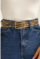 Kadın Camel Zebra Desen Kemer BE608