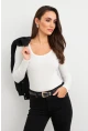 Kadın Ekru Basic Bluz AYD402