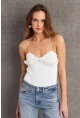 Kadın Ekru İp Askılı Çıtçıtlı Body SH20208