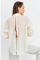 Kadın Ekru Sırtı Açık Gömlek MOD2369