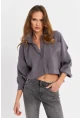 Kadın Gri Kupra Gömlek SB3061