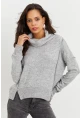 Kadın Gri Yumoş Sweatshirt İZ87