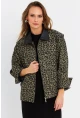 Kadın Haki Leopar Denim Ceket MELT1174