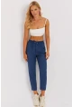 Kadın İndigo Beli Lastikli Pantolon GÇ161