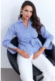 Kadın Mavi Bağlamalı Gömlek KED171
