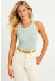 Kadın Mint Halter Yaka Fitilli Bluz MK11