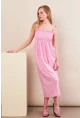 Kadın Pembe Gipeli Midi Plaj Elbisesi OR501