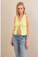 Kadın Sarı Polo Yaka Yumoş Yelek ZH050