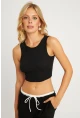 Kadın Siyah Crop Bluz XL2004