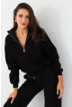 Kadın Siyah Fermuarlı Sweatshirt DY1463