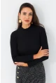 Kadın Siyah Kaşkorse Basic Bluz AYD389