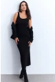 Kadın Siyah Kaşkorse Maxi Elbise MK64