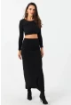 Kadın Siyah Maxi Etek RX445