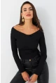 Kadın Siyah Önü Çapraz Bluz CG389