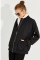 Kadın Siyah Oversize Mont QRS8359