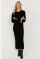 Kadın Siyah Triko Maxi Elbise SF2538
