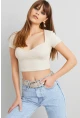 Kadın Taş Kaşkorse Crop Bluz ELT58