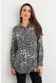 Kadın Taş-Siyah Desenli Gömlek MASF227