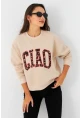 Kadın Vanilya Baskılı Sweatshirt MPP6429