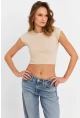 Kadın Vanilya Crop Bluz ZH008