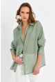 Kadın Yeşil Sırtı Açık Gömlek MOD2369