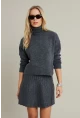 Kadın Antrasıt Pileli Etekli Alt Üst Takım ELT12001