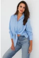 Kadın Bebe Mavi Önü Bağlamalı Gömlek ZER417
