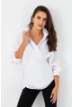 Kadın Beyaz Bağlama Detaylı Gömlek ZER418