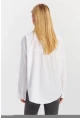 Kadın Beyaz Cepli Taşlı Gömlek ZER414