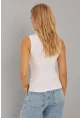 Kadın Beyaz Fitilli Kolsuz Bluz LPP1261