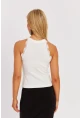 Kadın Beyaz Halter Yaka Dantelli Bluz MK04