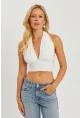 Kadın Beyaz Multi Bağlamalı Crop Bluz LPP1280