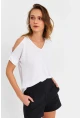 Kadın Beyaz Omuzları Açık Bluz BR1329