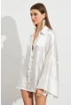 Kadın Beyaz Oversize Gömlek ROP106