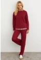 Kadın Bordo Alt Üst Pantolon Takım MTF28