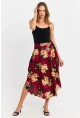 Kadın Bordo Asimetrik Etek LV81