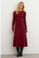 Kadın Bordo Bağlamalı Kaşkorse Midi Elbise MFRY2268