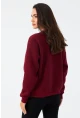 Kadın Bordo Baskılı Sweatshirt MPP6429
